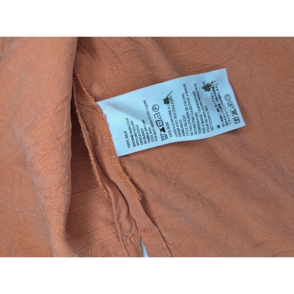 Tommy Bahama Mens XL Silk Hawaiian Coral Orange Textured Short Sleeve Button - Picture 5 of 6
